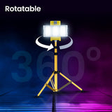 LED Portable Light | Adj Watt 60W/80W/100W | 14500 Lumens | 5000K | 120V | Yellow & Silver Housing | IP65 | UL & DLC Listed | 5 Year Warranty - Nothing But LEDs