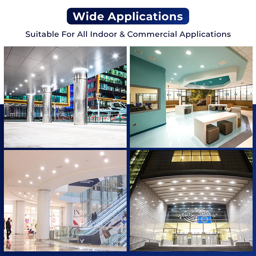 LED Commercial Downlight | Adjustable Watt 13W/19W/27W | 3000 Lumens | Adjustable CCT 2700K/3000K/3500K/4000K/5000K | 120V-347Vac