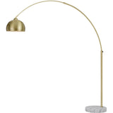 Floor Lamp | Orb | w/ Metal Globe 1100W Bulb | Metal shade that swivels | Brushed Gold Finish