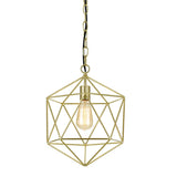 Chandelier | Bellini | 160W Bulb | Metal wire shade | Brushed Gold Finish