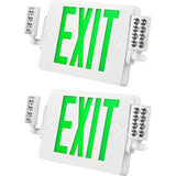 LED Exit & Emergency Light Combo | 1.3W | Green | 120-277V | 3.6V Ni-MH Battery | Single & Double Face | UL Listed | 3 Year Warranty | Pack of 2 - Nothing But LEDs