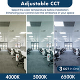 LED Backlit Panel | Adj Watt 24W/29W/32W/39W | 4875 Lumens | Adj CCT 4000K-5000K-6500K | 120V-277V | 2'X2' | UL & DLC Listed | 5 Year Warranty