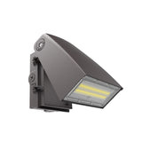 LED Adjustable Wall Pack | Adj Watt 40W/60W/80W/100W | 13000 Lumens | Adj CCT 3000K-4000K-5000K | 120-347Vac | Built-in Photocell | Bronze Housing | IP65 | UL Listed | 5 Year Warranty