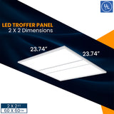 LED Panel/Troffer | Adj Watt 25W/30W/35W | 3850 Lumens | Adj CCT 3500K/4000K/5000K | 100V-277V | 2X2 | Dimming | UL Listed | 5 Year Warranty | Pack of 4 - Nothing But LEDs