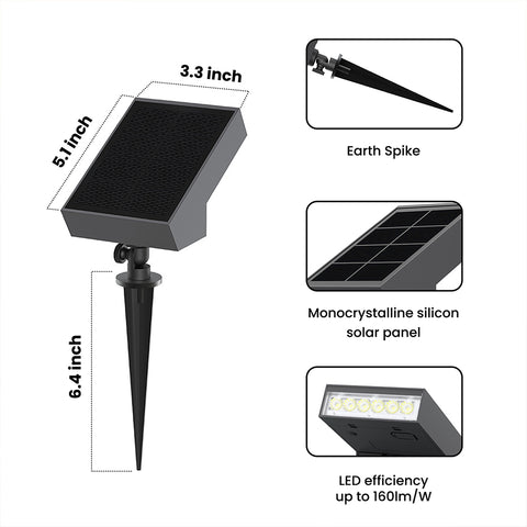 Solar Garden Light | 1.4 Watt | 500 Lumens | 3000K | Li-ion battery