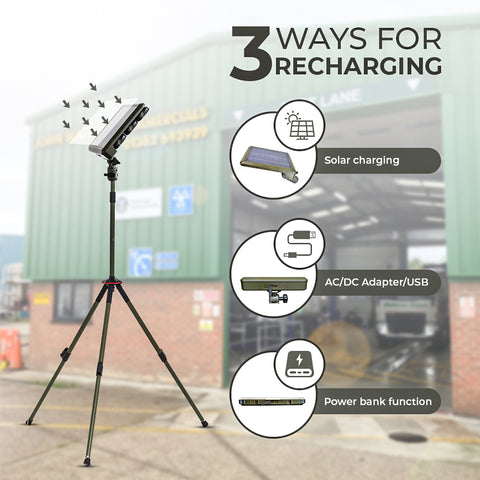 Solar Flexible Tripod Design Light | 27 Watt | 3500 Lumens | Multiple Combination Modes | Flame-retardant ABS