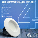 LED Commercial Downlight | Adjustable Watt 9W/13W/18W | 2110 Lumens | Adjustable CCT 2700K/3000K/3500K/4000K/5000K | 120V-347V | 4" | ETL & ES Listed | 5 Year Warranty - Nothing But LEDs