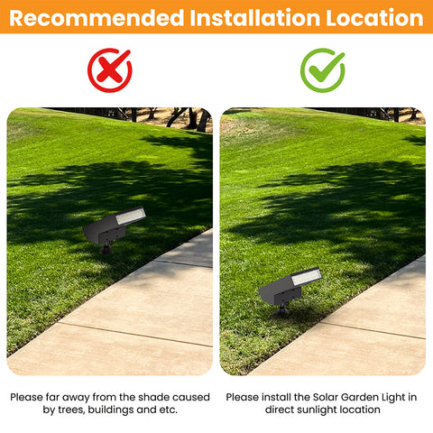 Solar Garden Light | 1.4 Watt | 500 Lumens | 3000K | Li-ion battery