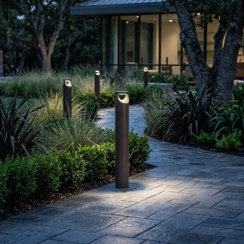 LED Bollard | Adj Watt 14W/19W/24W | 2880 Lumens | Adj CCT 3000K/4000K/5000K | 120-277Vac