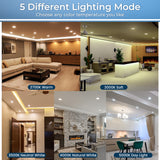 LED Downlight | 15 Watt | 1050 Lumens | Adjustable CCT 2700K-3000K-3500K-4000K-5000K | 120V | 6inch | Triac Dimmable | ETL & ES Listed | 5 Year Warranty | Pack of 12