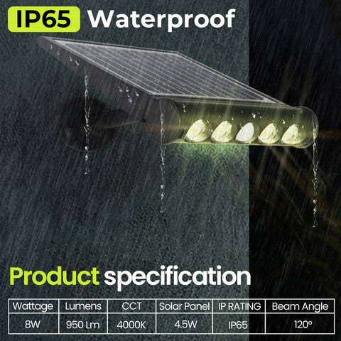 Solar Security Light | 8 Watt | 950 Lumens | 4000K