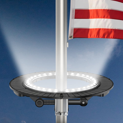 Solar Wireless Flagpole Light | 32 Watt | 1260 Lumens | 6000K
