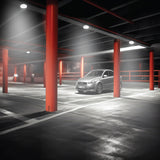 LED Parking Garage Fixture | 60 Watt | 6900 Lumens | 5000K | 120-277V | DOB | White Housing | IP65 | UL Listed | 3 Year Warranty