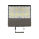 LED Flood Light | Adj Wattage 125W/150W/200W/250W | 42500 Lumens | Adjustable CCT 4000K-5000K-5700K | 120-277Vac | Yoke Mount | Bronze Housing | IP65 | UL & DLC Listed | 5 Year Warranty