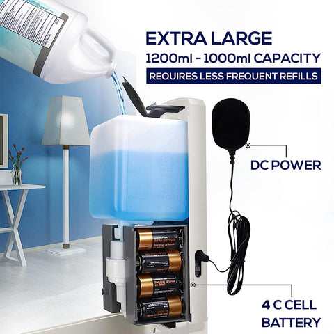 Automatic Soap Dispenser | 1000ml/33.8oz | White | Wall-Mounted