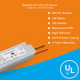 LED Power Supply | 100 Watt | 24 Volt DC | IP67 | VD-24100A0692 | UL Listed | 3 Year Warranty - Nothing But LEDs