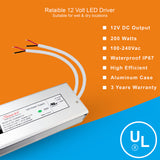 LED Power Supply | 200 Watt | 12 Volt DC | IP67 | VD-12200D00710 | UL Listed | 3 Year Warranty - Nothing But LEDs