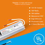 LED Power Supply | 150 Watt | 12 Volt DC | IP67 | VD-12150D0243 | UL Listed | 3 Year Warranty - Nothing But LEDs