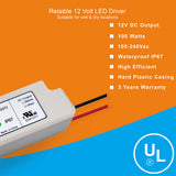 LED Power Supply | 100 Watt | 12 Volt DC | IP67 | VD-12100A0692 | UL Listed | 3 Year Warranty - Nothing But LEDs