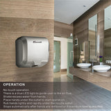 Commercial Electric Hand Dryers for Bathrooms with 1800W, Stainless Steel with Hepa Filter, Touch Free Sensor - Chrome