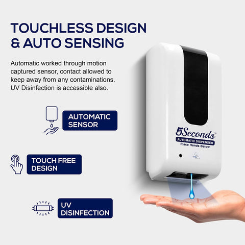 Automatic Soap Dispenser | 1000ml/33.8oz | White | Wall-Mounted