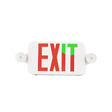 LED Dual Head Exit Sign | 2 Watt | Switchable Color Lens | Red & Green | 6000K | 120-277Vac