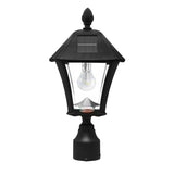 GAMA SONIC | Baytown Bulb Solar Lamp | Wall/Pier/3" Fitter Mounts | Black | Lantern Head Cast Aluminum | (106B033) - Nothing But LEDs
