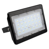 LED Flood Light | 30 Watt | 3819 Lumens | 5000K | 100V-277V | Yoke Mount | Black Housing | IP65 | UL & DLC Listed | 5 Year Warranty - Nothing But LEDs