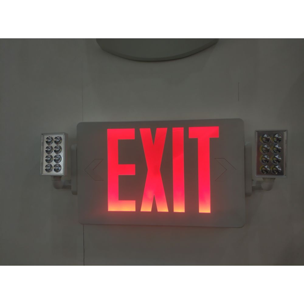 LED Exit & Emergency Light Combo | 1.3W | Red | 120-277V | 3.6V Ni-MH Battery | Single & Double Face | UL Listed | 3 Year Warranty | Pack of 2 - Nothing But LEDs