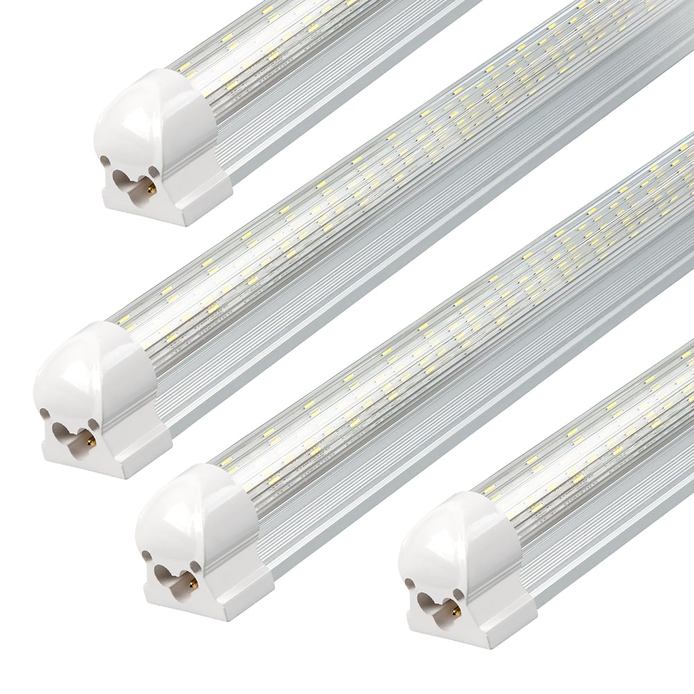 LED Linkable Integrated Tube Light Yonah Series | 8ft | 60Watt | 8400Lumens | 6500K | Striped Lens | Pack of 4 - nothingbutleds.com