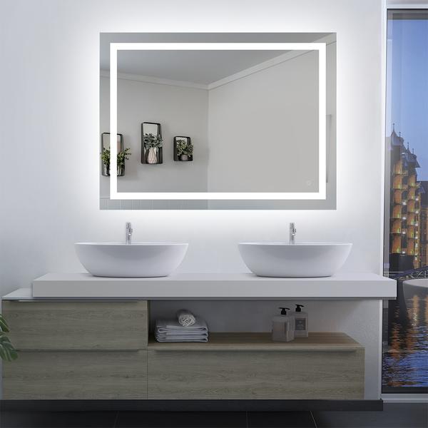 LED Bathroom Lighted Mirror | 68.4 Watt | 3500 Lumens | Adjustable CCT 3000K-4000K-5000K-6000K | 100V-120V | 36" X 36" | On/Off Touch Sensor | ETL Listed | 5 Year Warranty - Nothing But LEDs