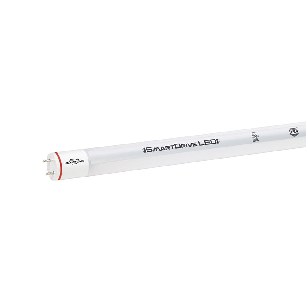 Keystone | LED T8 Tube | 8 Watt | 1150 Lumens | 3500K | Type A | 2ft | Ballast Compatible | Plug & Play | Shatter-Proof Coated Glass | Smart-Drive | DLC, NSF, UL & ROHS Listed | 5 Year Warranty | Pack of 25