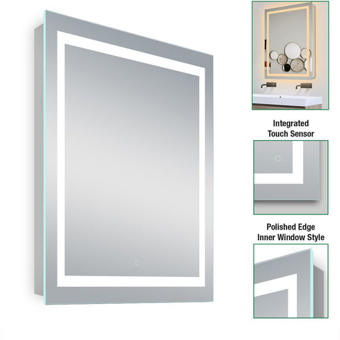 LED Bathroom Lighted Mirror | 74.4 Watt | 4290 Lumens | Adjustable CCT 3000K-4000K-5000K-6000K | 100V-120V | 36" X 48" | On/Off Touch Sensor | ETL Listed | 5 Year Warranty - Nothing But LEDs