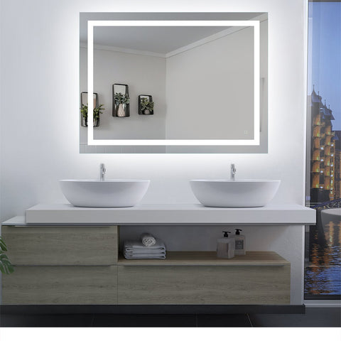 LED Bathroom Lighted Mirror | 74.4 Watt | 4290 Lumens | Adjustable CCT 3000K-4000K-5000K-6000K | 100V-120V | 36" X 48" | On/Off Touch Sensor | ETL Listed | 5 Year Warranty - Nothing But LEDs