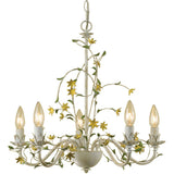 Chandelier | Star Flower | 560W Bulbs | Candle Base | Antique Cream Finish