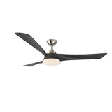 Indoor Fan | DELTA 60" | 39W LED | Adjustable CCT | Downrod Mount | Brushed Black Blades - Nothing But LEDs