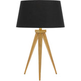 Table Lamp | Sintra | Hard black fabric shade | Brushed Brass Legs