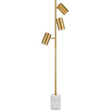 Floor Lamp | 60 Watt | Derry | Marble base | Brushed Brass Finish | UL Listed