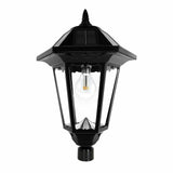 GAMA SONIC | Windsor Bulb Solar Lamp Post | Single Lamp | Black | Lamp Post (full) Cast Aluminum | (99B001) - Nothing But LEDs