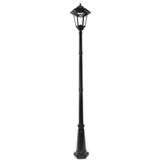 GAMA SONIC | Windsor Bulb Solar Lamp Post | Single Lamp | Black | Lamp Post (full) Cast Aluminum | (99B001)