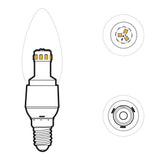 GAMA SONIC LED C37 Bulb | 2 Watt | 6000K | 600mA | 11 LED's | Bright White | UL Listed | 2 Years Limited Warranty