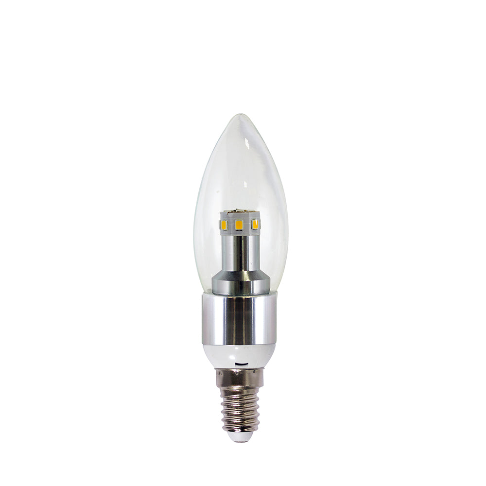 GAMA SONIC LED C37 Bulb | 2 Watt | 2700K | 600mA | 11 LED's | Warm White | UL Listed | 2 Years Limited Warranty
