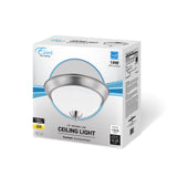 Euri Lighting | LED Round Ceiling Light | 19 Watt | 1500 Lumens | 3000K | 120V | 15in | Dimmable | Brushed Aluminum Bezel & Acid-Etched Glass Lens | Steel Housing | ES & ETL Listed | 5 Years Limited Warranty
