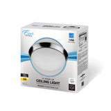 Euri Lighting | LED Round Ceiling Light | 19 Watt | 1500 Lumens | 3000K | 120V | 13in | Dimmable | Chrome Bezel & Frosted Plastic Lens | Steel Housing | ES & ETL Listed | 5 Years Limited Warranty