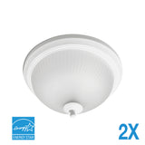 LED Ceiling Light | 11W | 902 Lumens | 3000 CCT | Dimmable | Acid Etch Glass Steel | Housing | Pack of 2 | Euri Lighting