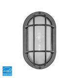 LED Bulkhead Light | 6.2W | 434 Lumens | 5000 CCT | Non-Dimmable | Frosted Ribbed Glass Aluminum Housing | Euri Lighting