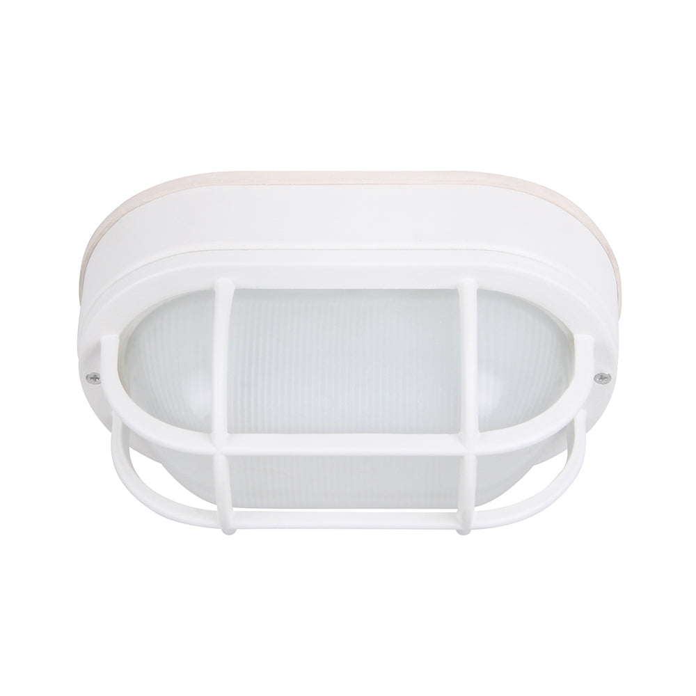 LED Bulkhead Light | 6.2W | 434 Lumens | 5000 CCT | Non-Dimmable | Frosted Ribbed Glass Aluminum Housing | Euri Lighting - Nothing But LEDs