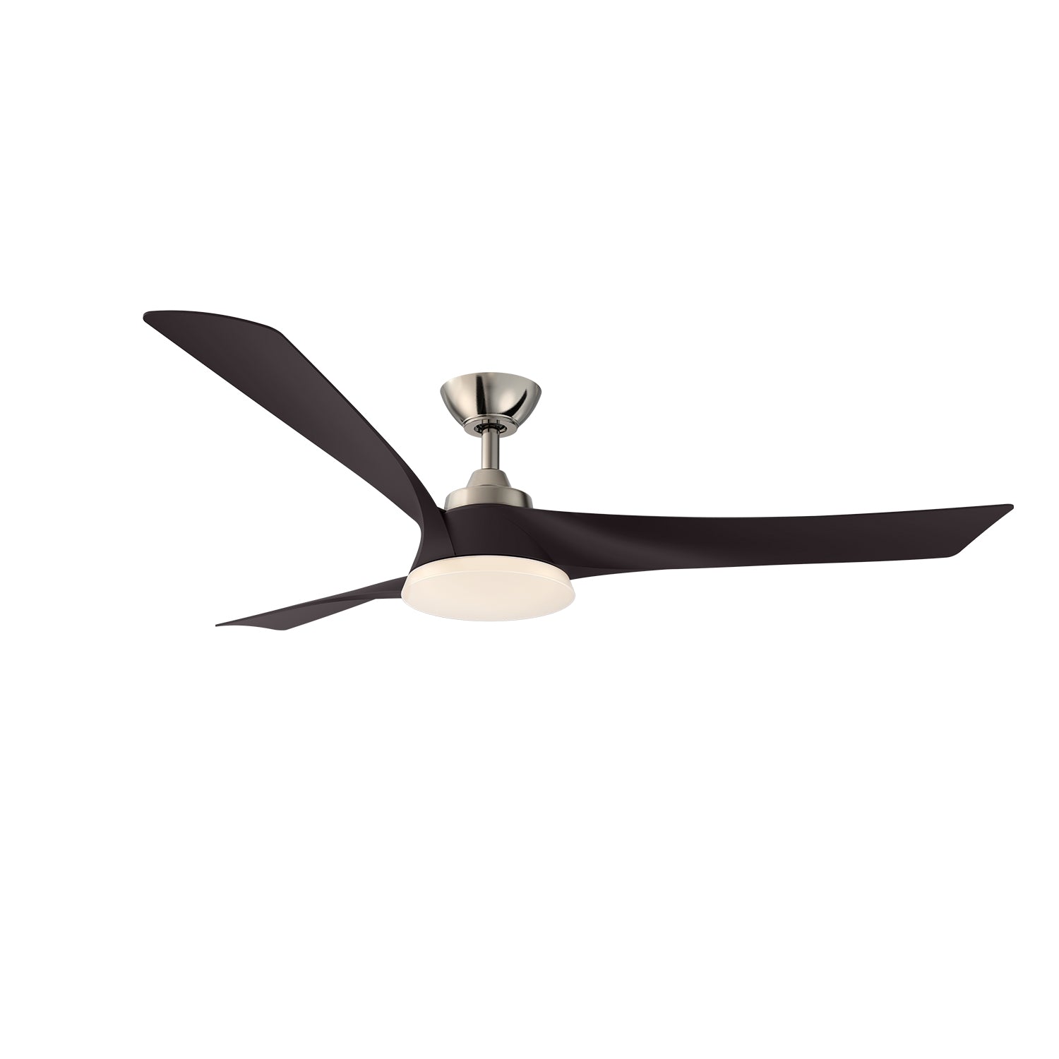 Indoor Fan | DELTA 60" | 39W LED | Adjustable CCT | Downrod Mount | Brushed Nickel Blades - Nothing But LEDs
