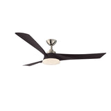 Indoor Fan | DELTA 60 inch | 39W LED | Adjustable CCT | Downrod Mount | Brushed Nickel Blades