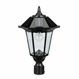 GAMA SONIC | Windsor Bulb Solar Light | Wall/Pier/3" Fitter Mount | Black | Lantern Head Cast Aluminum | (99B033) - Nothing But LEDs